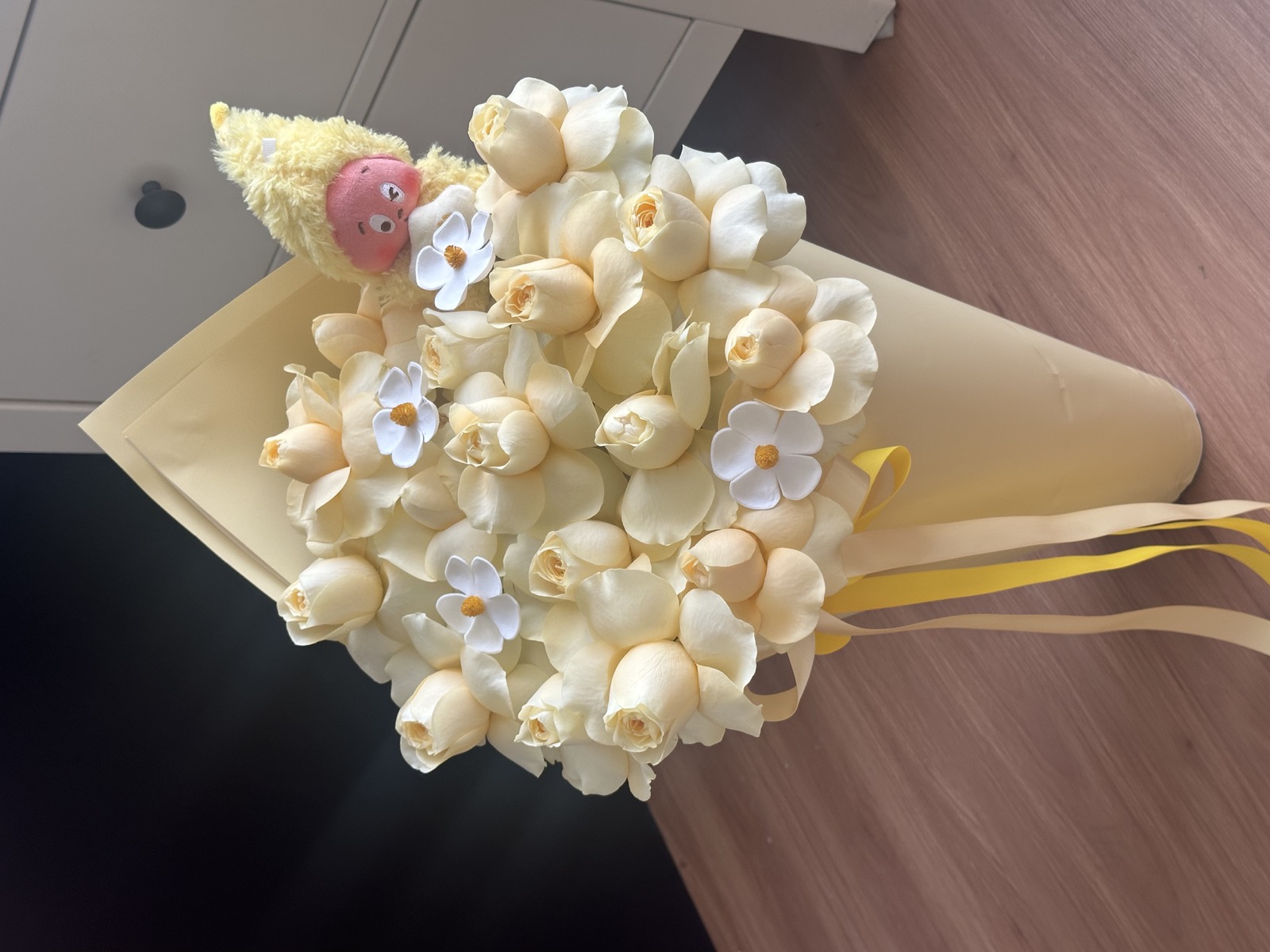 杭州奶油黄表白花束真实作品,适合暗恋送花和小清新表白花束参考