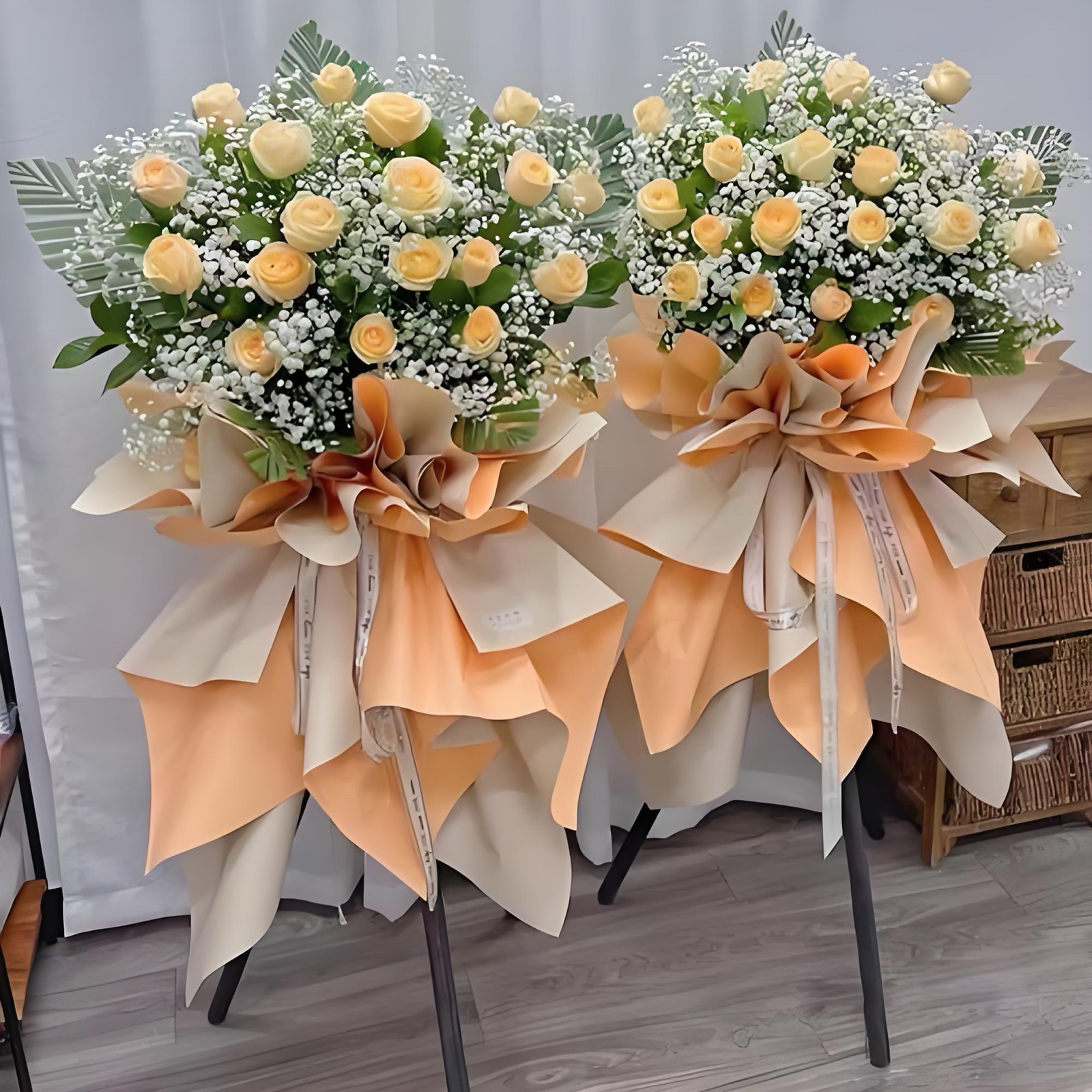 杭州开业花篮实拍｜三组不同风格的落地花篮
