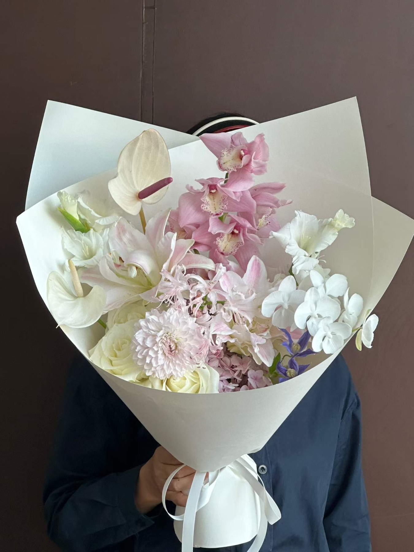 杭州粉白兰花花束实拍，适合温柔花束、轻生日和粉白花束参考